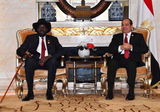 President Salva Kiir meets Al Sisi of Egypt (File photo)