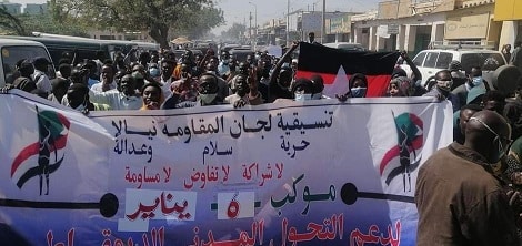 مظاهرات معادية للانقلاب العسكري في نيالا 6 يناير 2022