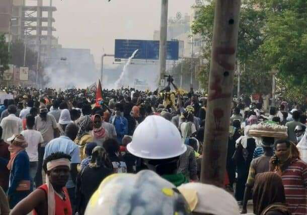 Protesters in Khartoum