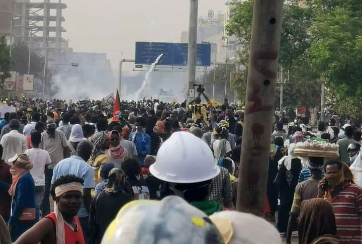 Protesters in Khartoum
