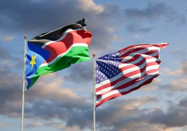 South Sudan - US flags