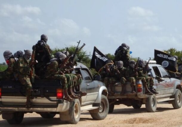 Al-Shebab militants riding a vehicle in Somalia, file photo