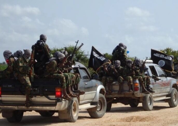 Al-Shebab militants riding a vehicle in Somalia, file photo