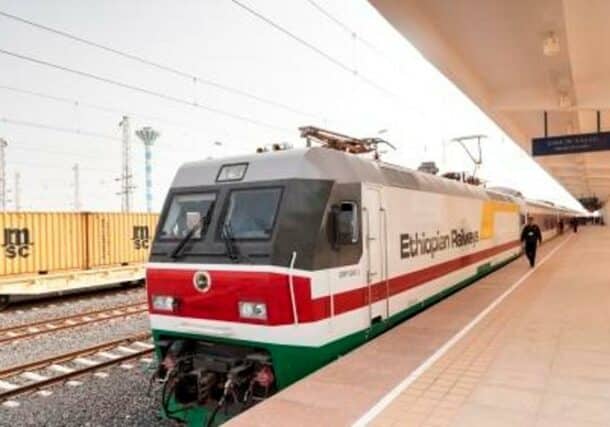 A train connecting Ethiopia with Djbouti at Nagad Station in Djibouti city