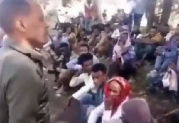 FANO officer speaks to his militiamen about the atrocities they committed in an undated video