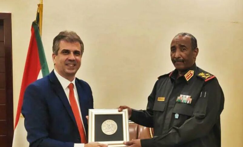 Al-Burhan receives Israeli FM Eli Cohen in Khartoum on February 2, 2023
