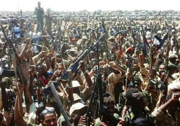 Border Guards Forces gather in North Darfur area of Misteriya to express rejection to be merged with RSF on 13 Aug 2017 (ST Photo)