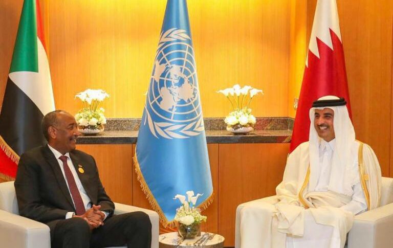 Emir Tamim bin Hamad receives General Abdel Fattah al-Burhan in Doha on March 5, 2023