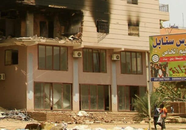 A building damaged during the fightingin the southern part of Khartoum on April 22, 2023- AFP photo