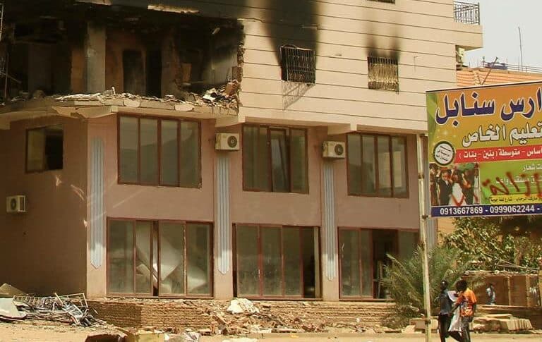 A building damaged during the fightingin the southern part of Khartoum on April 22, 2023- AFP photo