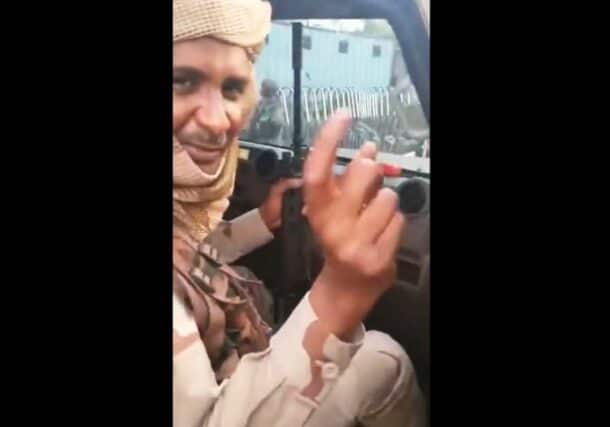 Hemetti in a vehicle with his fighters in Khartoum streets on April 22, 2023+