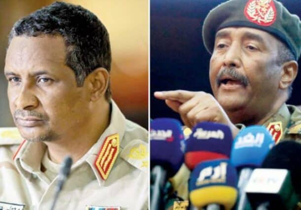 Sudan rival military leaders Al-Burhan and Hemetti