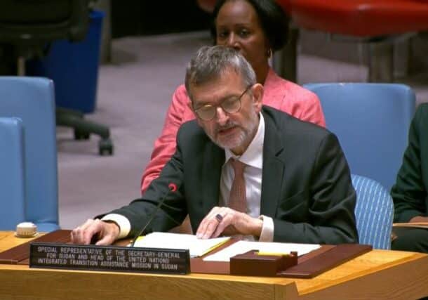 Volker Perthes briefs the Security Council about the situation in Sudan on May 22, 2023