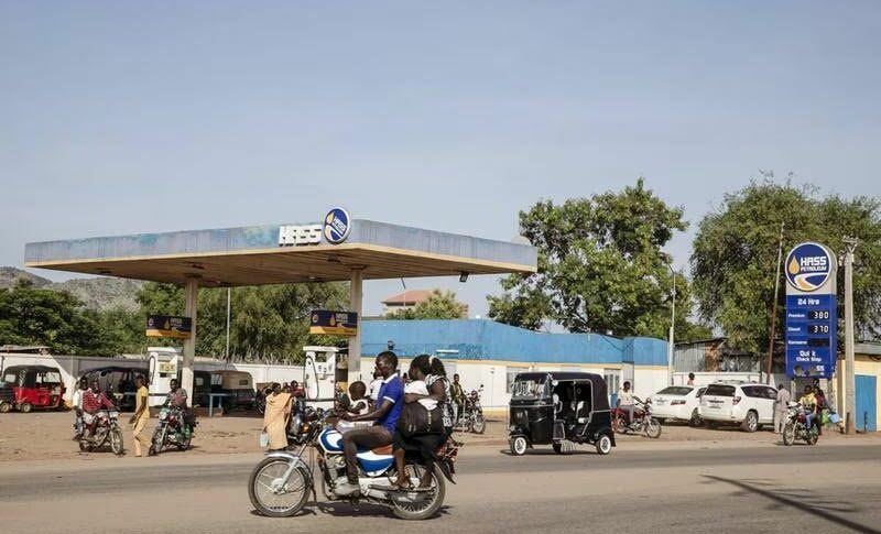 Motorcyclists use a Hass Petroleum Ltd. gas station in Juba, South Sudan, on Sunday, June 6, 2021 (AFP photo)