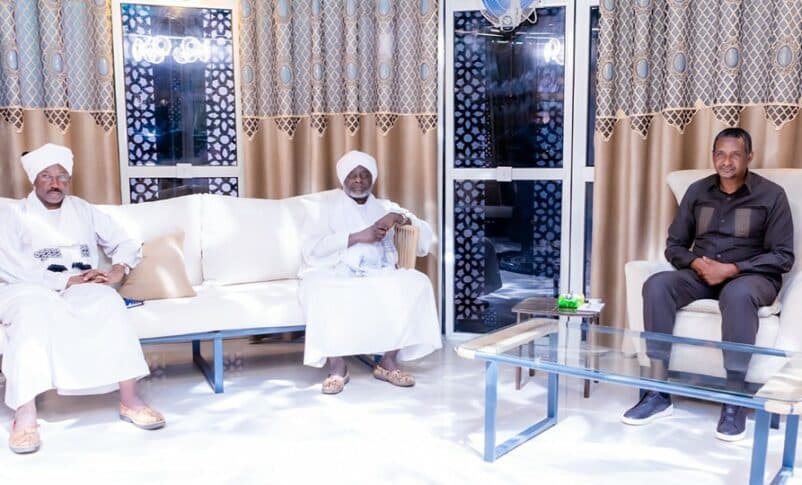 RSF leader Hemetti receives JEM leader Gibril Ibrahim and his peace secretary Ahmed Tgud on March 18, 2023