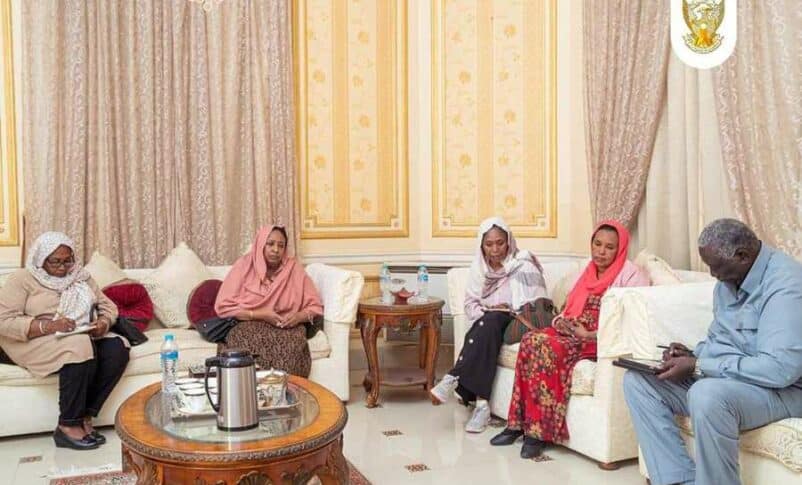 Agar meets women delegation to discuss efforts to end the war in Sudan on August 5, 2023