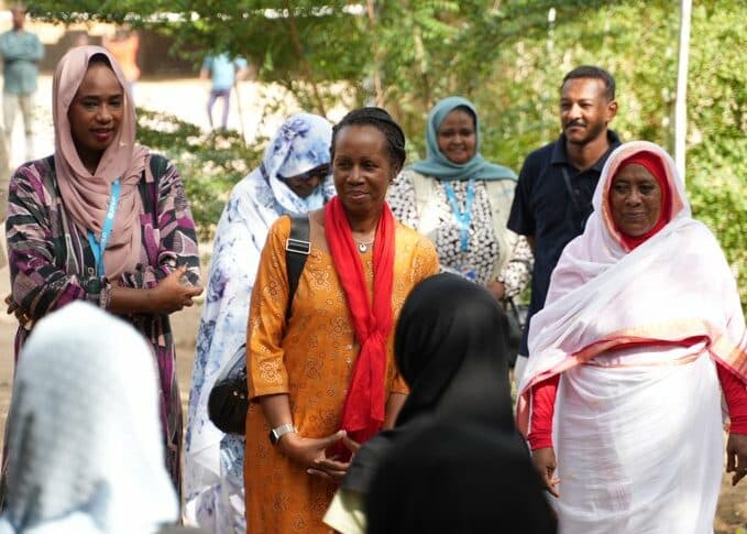 Clementine Nkweta-Salami, Deputy visits Alhumaria School in Kassala, on August 2, 2023