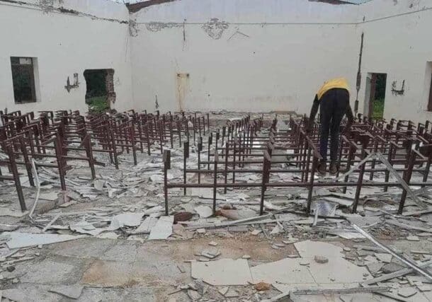 A classroom at the University of Zalingei, ravaged and plundered, on September 18, 2023