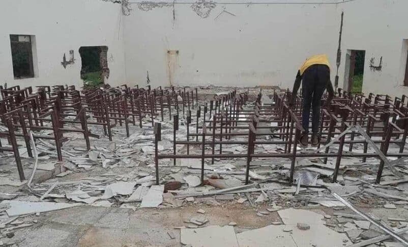 A classroom at the University of Zalingei, ravaged and plundered, on September 18, 2023