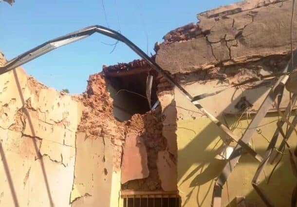 A house damaged in Al-Thawra of Omdurman