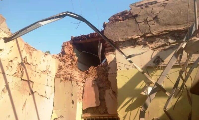 A house damaged in Al-Thawra of Omdurman