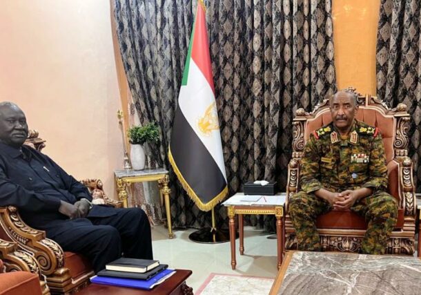 Al Burhan receives Agar at his office on September 28, 2023