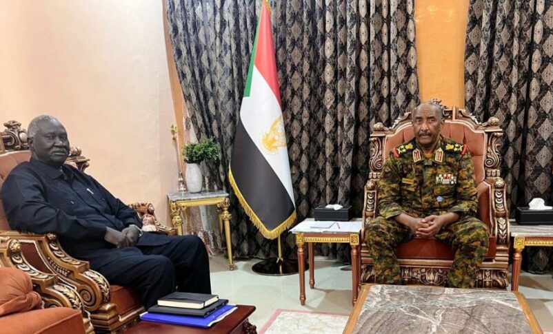 Al Burhan receives Agar at his office on September 28, 2023