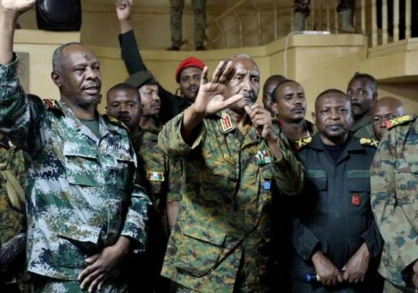 Al-Burhan speaks to the Sudanese troops in Wadi Saydna military base in northern Omdurman on October 31, 2023-1