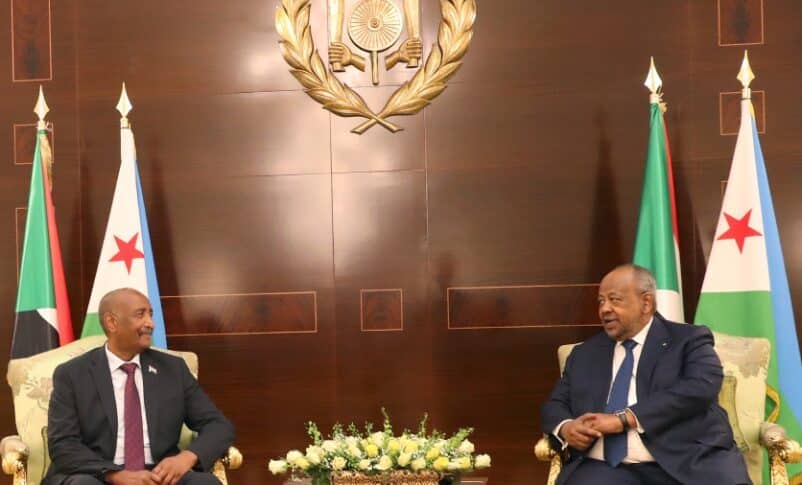 Al-Burhan with Djibouti President guelleh on November 26, 2023