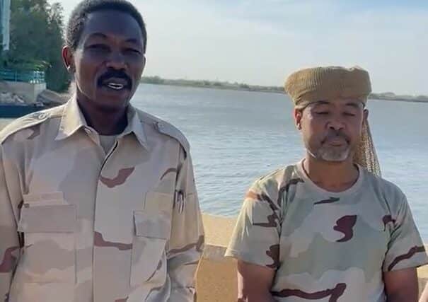 Gen Osman Mohamed Hamid (L) Head of RSF Operations Department appeared for the first time at Jebel Aulia military base on Nov 20, 2023