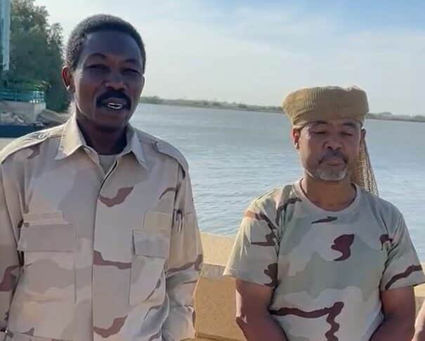 Gen Osman Mohamed Hamid (L) Head of RSF Operations Department appeared for the first time at Jebel Aulia military base on Nov 20, 2023