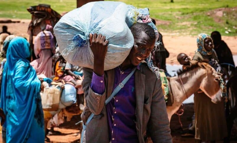 People fleeing the ongoing fighting in Sudan arrive in Eastern Chad's border with Sudan. Photo F. Ada Affana IOM