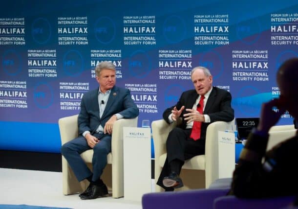 U.S. Senator Jim Risch, and U.S. Representative Michael McCaul at Halifax International Security Forum on November 28, 2022