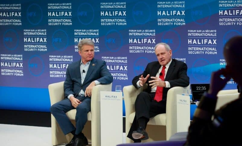 U.S. Senator Jim Risch, and U.S. Representative Michael McCaul at Halifax International Security Forum on November 28, 2022