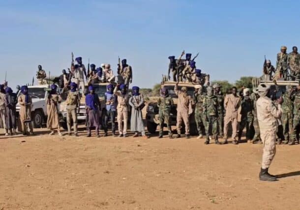 Fighters returing from Libya arrived in Um Marahik north of El Fashern North Darfur state on Dec 2, 2023