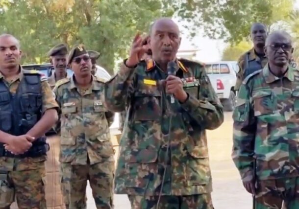 Al-Burhan speaks to Sudanese officers and troops in Kassala State on January 30, 2024