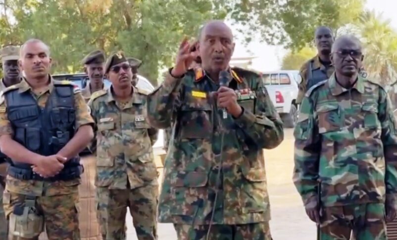 Al-Burhan speaks to Sudanese officers and troops in Kassala State on January 30, 2024