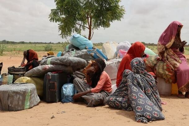 A mother and her four daughters arrive in Chad from Sudan in June 2023n UNHCR photo