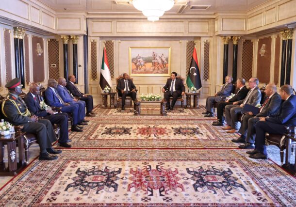 Abdel Fattah al-Burhan received by Mohamed Al-Menfi President of the Libyan Presidential Council on Feb 26, 2024-1