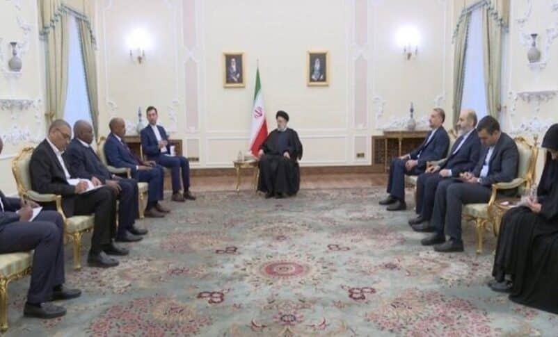 Iranian President Ibrahim Raeisi meets with Sudan's FM Ali al-Sadiq on February 5, 2024 (Mehr Photo)