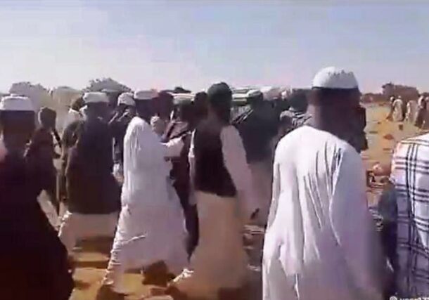 The funeral of the Al-Oqda Al-Maghariba villagers killed by the RSF d in Al-Jazira State, central Sudan on Feb 19, 2024