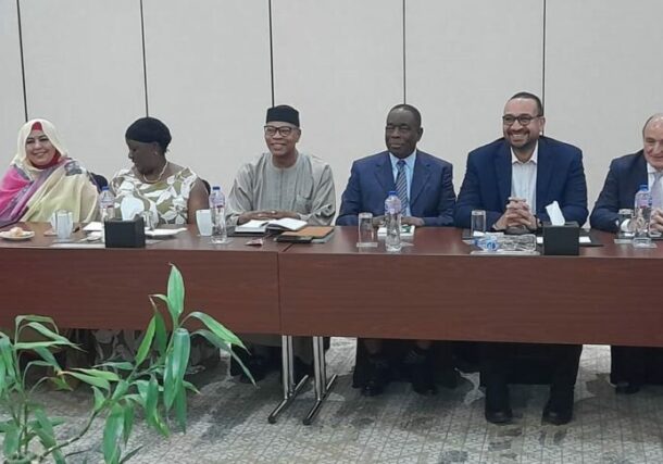 AU HLP- Sudan poses with the NCP delegation on March 6, 2024