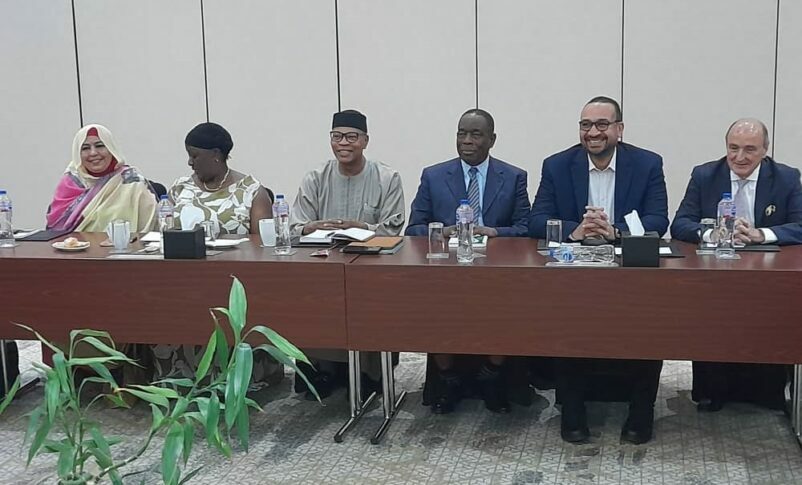 AU HLP- Sudan poses with the NCP delegation on March 6, 2024