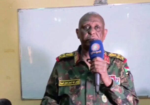 Al-Atta speaks to the National Forces Coordination delegation in Omdurman on March 16, 2024
