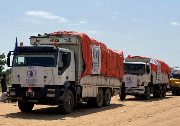 Trucks loaded with WFP food aid reach West Darfur on August 3, 2023
