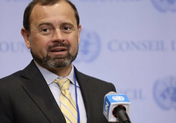 Tom Perriello speaks to UN officials and Security Council members, including the A3 (African countries) to talk about the urgent humanitarian crisis in Sudan on March 29, 2024.