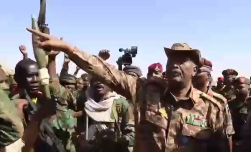 Al-Burhan speaks to Sudanese in the River Nile State on May 8, 2024