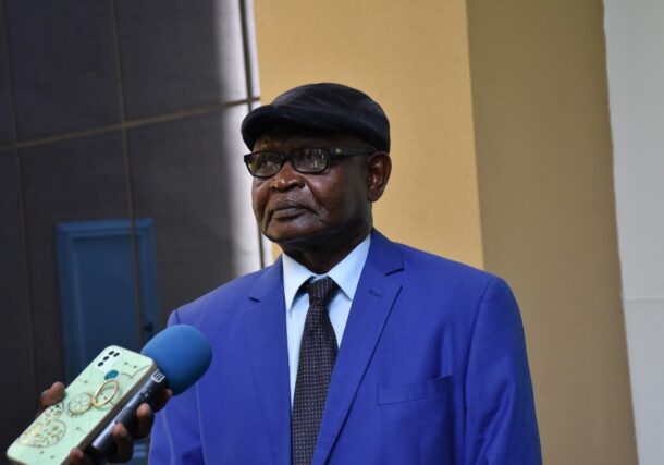 Amar Amun Daldoum SPLM-N Secretary General speaks to reporters after a meeting with Sudanese government delegation in Juba on May 16, 2024