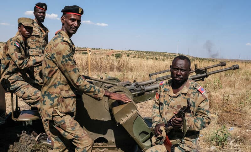 Sudanese army soldiers in eastern Sudan, (Eliott Brachet)