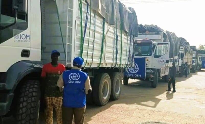 A cross-border humanitarian convoy from the International Organization for Migration arrived in West Darfur from Chad in December 2023